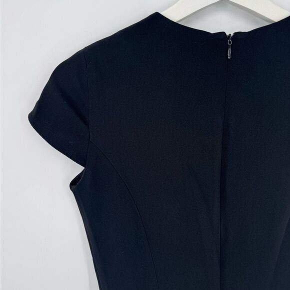 Amanda Uprichard Black Flutter Sheath Midi Fitted Dress XS - Picture 10 of 12